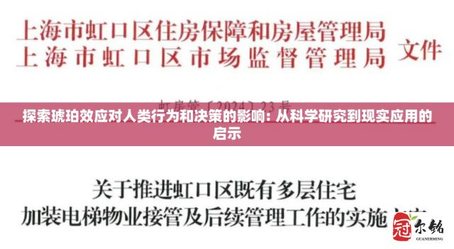 探索琥珀效应对人类行为和决策的影响: 从科学研究到现实应用的启示